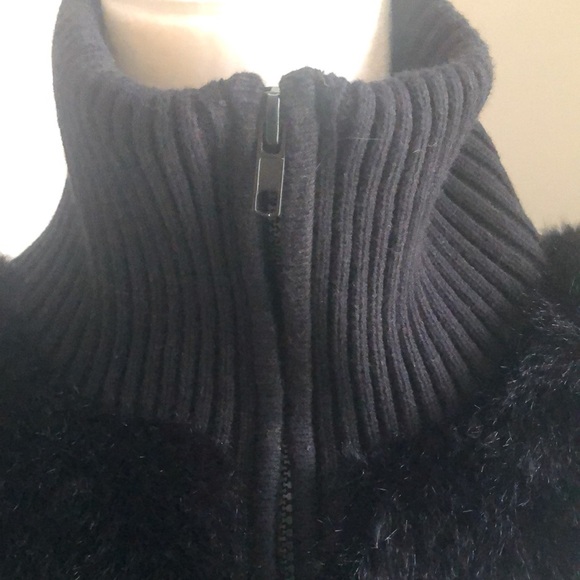 Charter Club Black Faux Fur Sweater Sz. Lg EUC - Picture 3 of 5